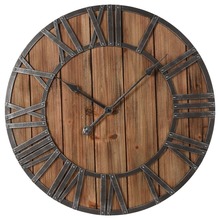 Zegar ścienny drewniany brązowy 60 cm