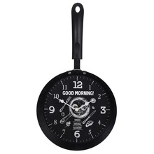 Zegar ścienny kuchenny patelnia metalowy czarny
