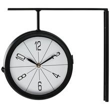 Zegar ścienny metalowy czarny dwustronny 30,5x9,5x28 cm