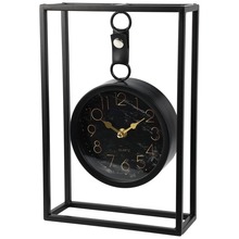 Zegar stołowy metalowy czarny 20,5x7,5x30 cm