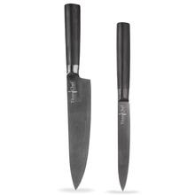 Zestaw komplet noży kuchennych TITAN CHEF nóż noże kuchenne stalowo-tytanowe 2 sztuki