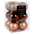 Bombki choinkowe nietłukące bursztynowe zestaw 12 szt. 6 cm