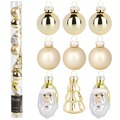 Bombki choinkowe nietłukące złote 3 / 5 cm 9 szt.