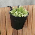 Doniczka balkonowa metalowa czarna 20 cm