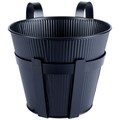 Doniczka balkonowa metalowa czarna 20 cm