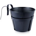 Doniczka balkonowa metalowa czarna 20 cm