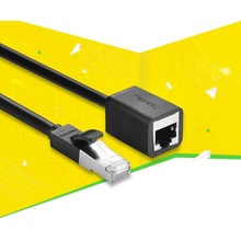 Kabel sieciowy UGREEN przedłużacz Ethernet RJ45, Cat. 6, FTP, z metalową wtyczką 0,5m, (Czarny)