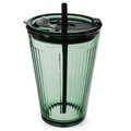 Kubek szklany z pokrywką i słomką VERDE 450 ml