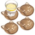 Podstawki pod kubek drewniane MANGO 10x11cm 4 szt.