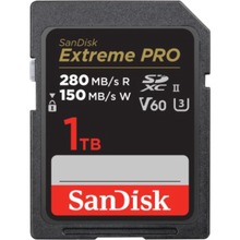 SanDisk Extreme PRO 1TB V60 UHS-II SD, 280/150MB/s,V60,C10,UHS-II
