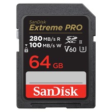 SanDisk Extreme PRO 64GB V60 UHS-II SD, 280/100MB/s,V60,C10,UHS-II
