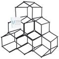 Stojak na wino metalowy czarny 6 butelek 29,5x14,5x28,5 cm