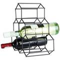 Stojak na wino metalowy czarny 6 butelek 29,5x14,5x28,5 cm