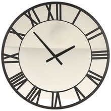 Zegar ścienny metalowy lustrzany czarny 46 cm